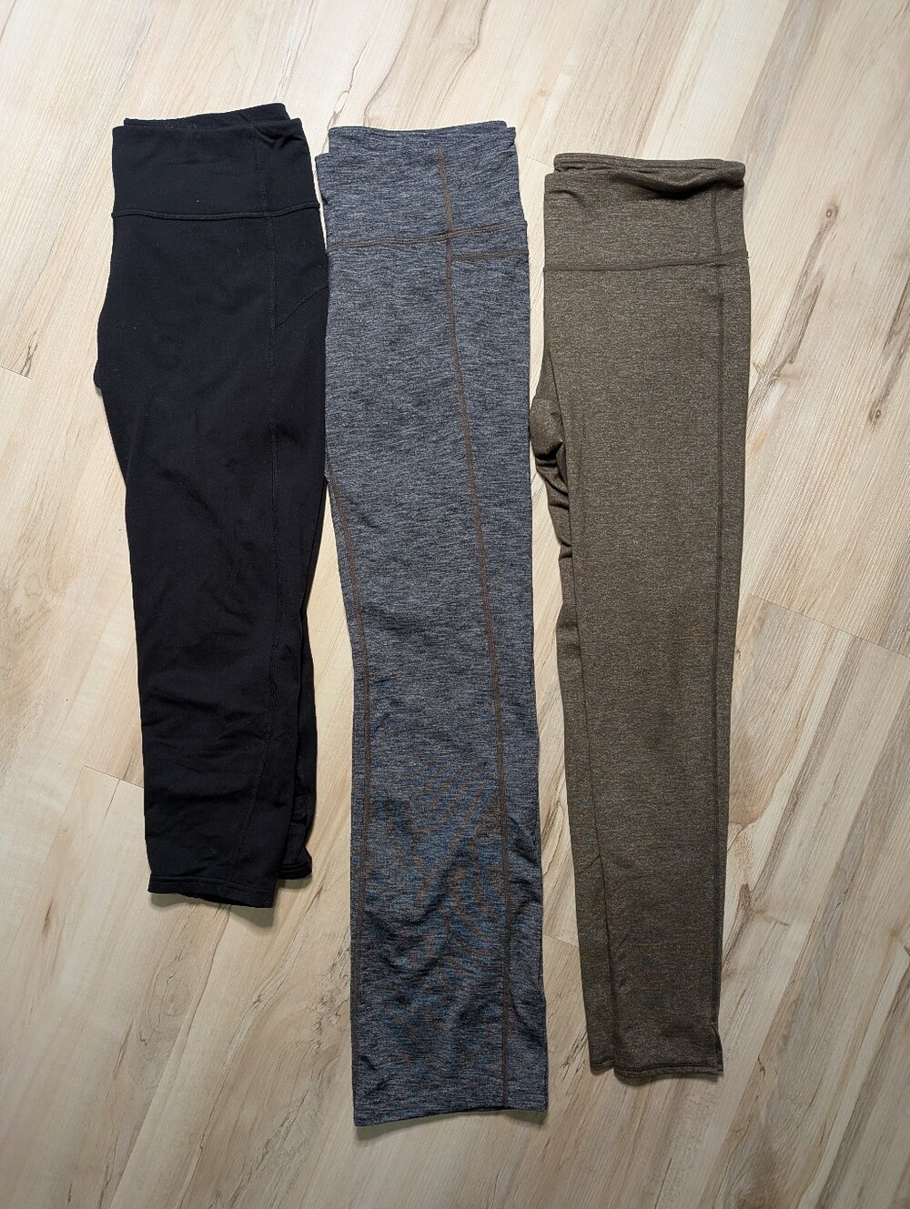 3 Pair of Athleta Leggings Medium Brown Gray & Black